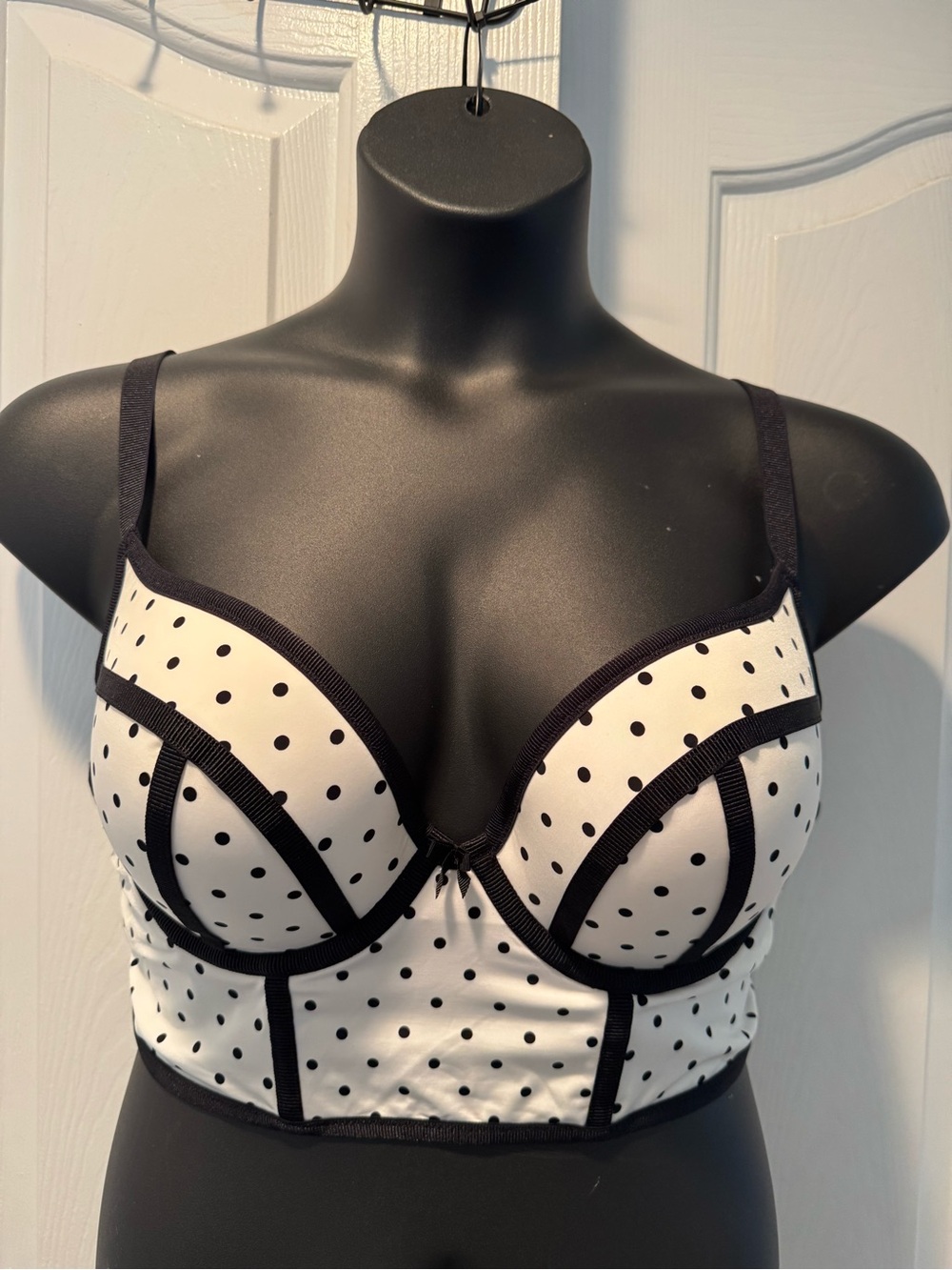 torrid Black & White Polka Dot Longline Push-Up Bra